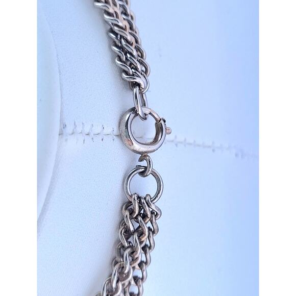 Tassel Necklace Vintage Gold Antiqued Spring Closure - Picture 4 of 5